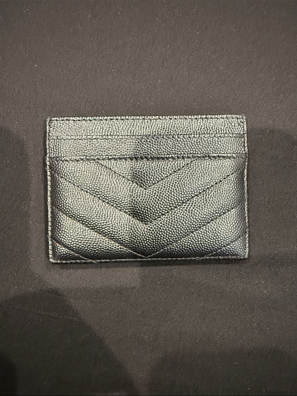 Saint Laurent Black YSL Quilted Card Holder - Picture 3 of 4